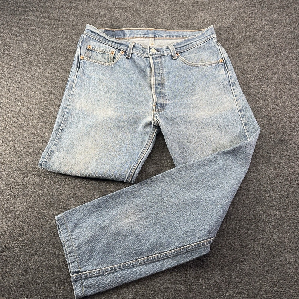 Levi's 501 XX Jeans Men's Vintage 35x33 (27" Hemmed) Button Fly USA Made EUC